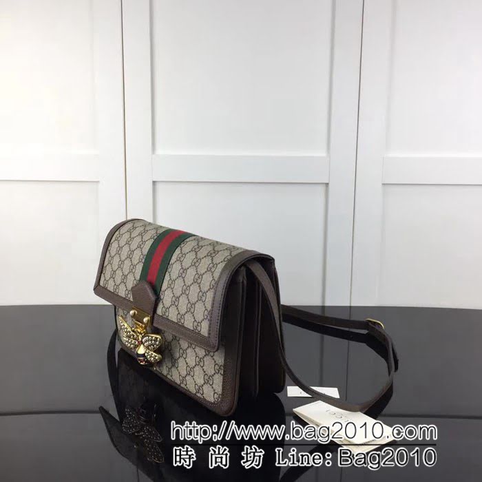 GUCCI古馳原單 新款高仿GUCCI新款專櫃品質原單貨實物實拍524356 啡pvc啡皮單肩斜挎包 HY1174